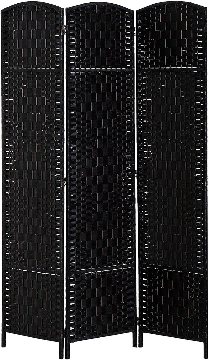 HOMCOM Room Divider 3-Panel, 6FT-Tall Folding Privacy Screen, Black
