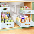 Under Sink Organizer, L-Shaped Adjustable Height, Mesh Sliding Drawer by Kitstorack