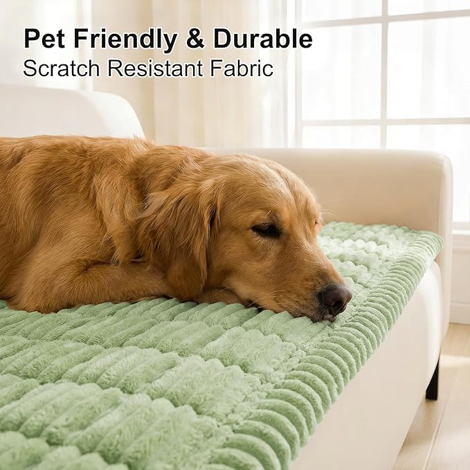 Smiry Couch Cover for Dogs Washable, Non Slip Fuzzy Pet Couch Covers for 3 - Image 3