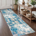 KOZYFLY Modern Abstract Rug Runner, Low Pile, Machine Washable, Recycled Fiber by KOZYFLY