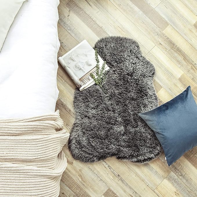 Ashler HOME DECO Soft Fox Faux Fur Chair Couch Cover Area Rug - Image 3