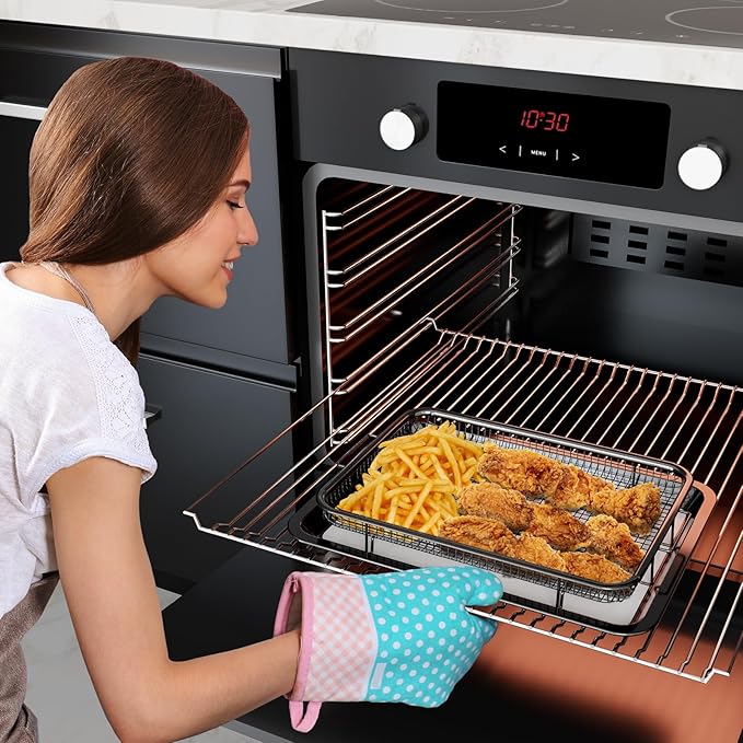 Air Fryer Basket for Oven, OPENICE 15.3" x 11.0" Air Fryer Tray and Pan Set - Image 5
