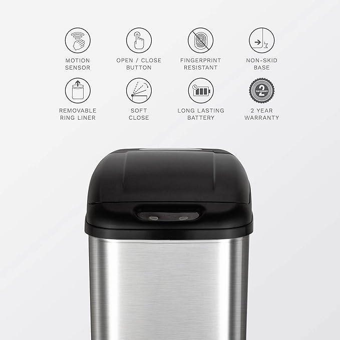 NINESTARS DZT-50-6 The Original Automatic Motion Sensor Trash Can, 13.2 Gal. / - Image 4