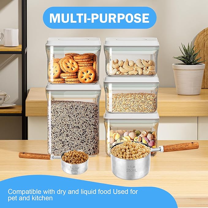 4 Pcs Dog Food Scoop Measuring-Cup, 1 Cup, 1/2 Cup, 1/3 Cup, 1/4 Cup, Stainless - Image 6