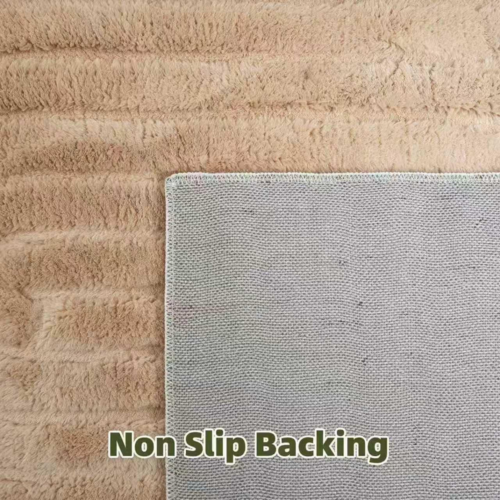 Brown Solid Area Rug 8x10, Washable Non Slip Rugs for Living Room