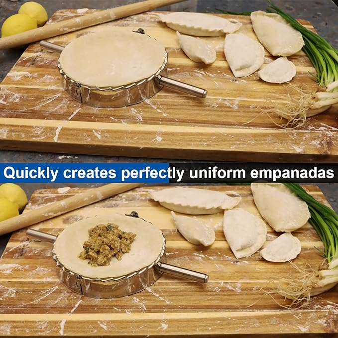 KAYCROWN 6 Inch Empanada Press, Stainless Steel Dumpling Maker Dough Cutter - Image 4