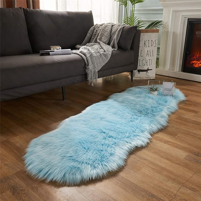EasyJoy Ultra Soft Fluffy Shaggy Area Rug Faux Fur Rug Chair Cover Seat Pad by EasyJoy