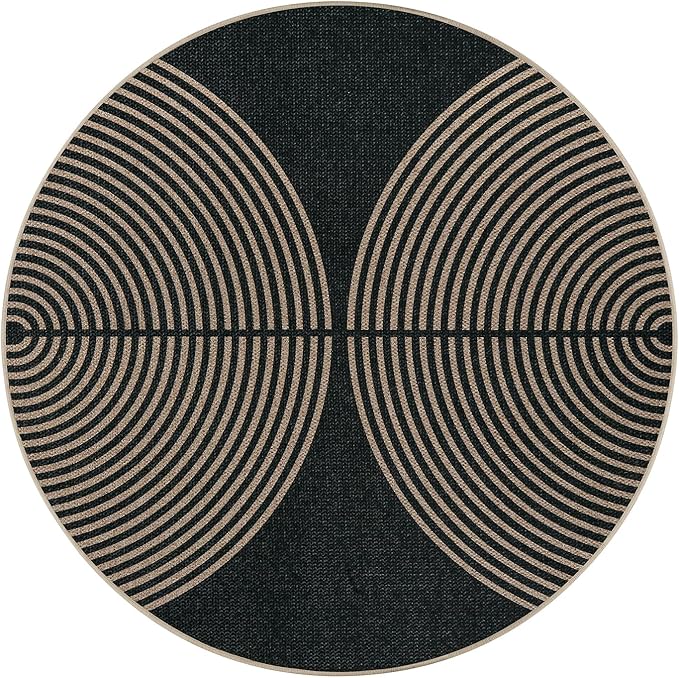 Lahome Enfys Modern Rainbow Round Rug 4ft, Circular Indoor Outdoor Kitchen Rug - Image 6