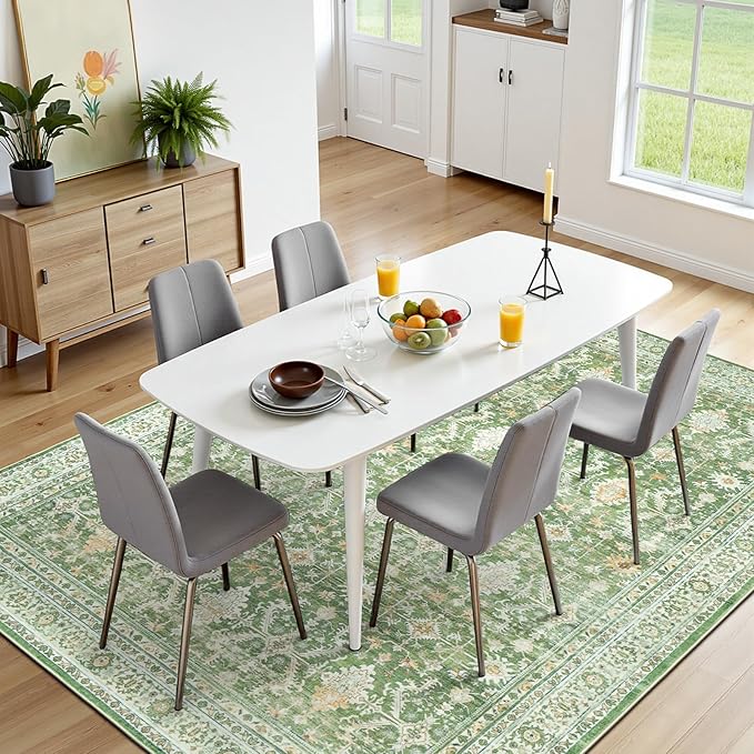 Lofus 6x9 Area Rug for Living Room, Light Green Washable Area Rugs - Image 2