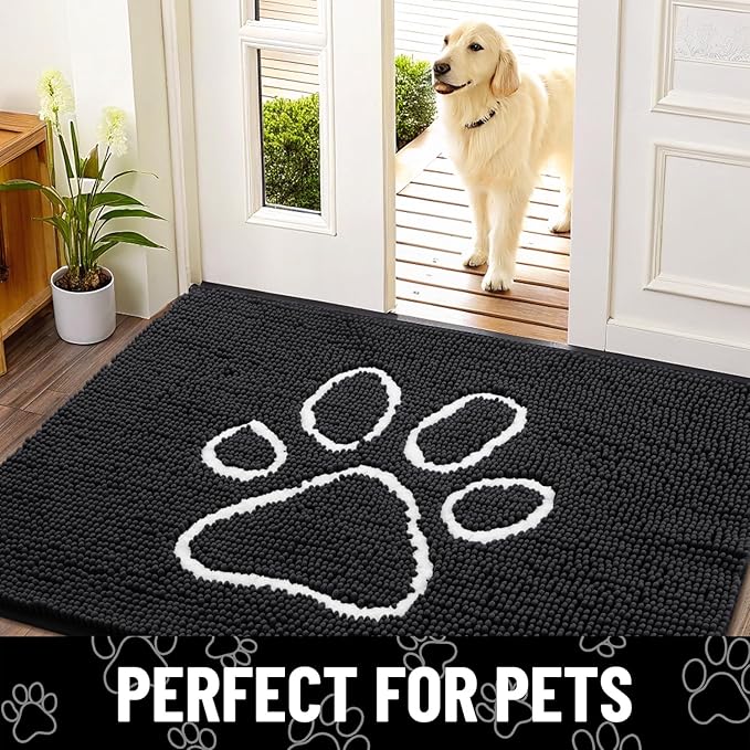 Smiry Dog Door Mat for Muddy Paws, Absorbent Dirt Trapper Non Slip Quick Dry - Image 6
