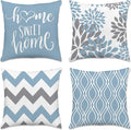 Hexagram Geometric Aqua Blue Pillow Covers 18x18 Set of 4, Decorative Outdoor by Hexagram
