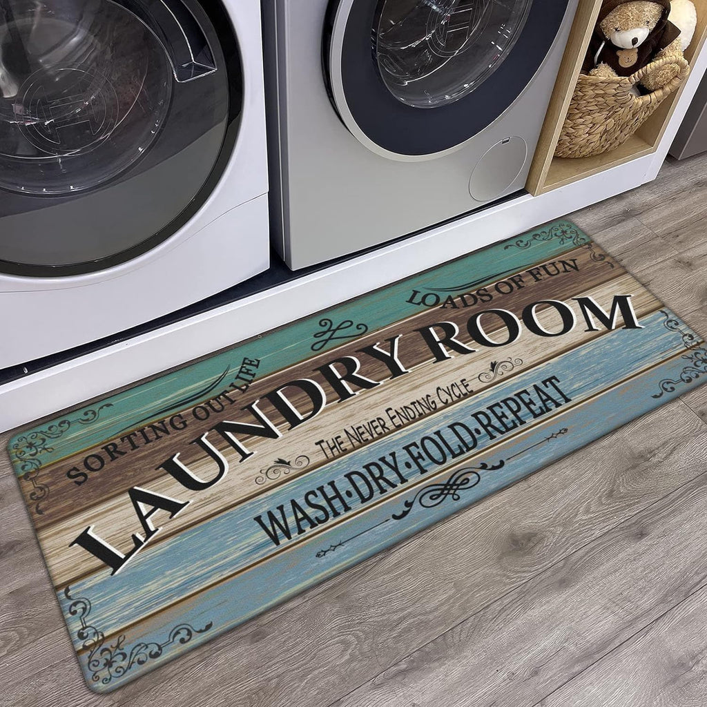 Non Slip Laundry Room Rug - Farmhouse Kitchen Floor Mat -Laundry Room Rug- Runner Decor -Washable Floor Carpet for Washroom Mudroom Kitchen Bathroom Hallway-20 x59