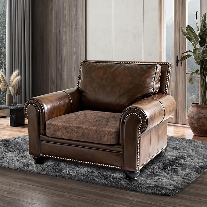 Leather Look Couch Cushion Covers Sofa Seat Slipcovers Sets Couches Furniture - Image 8