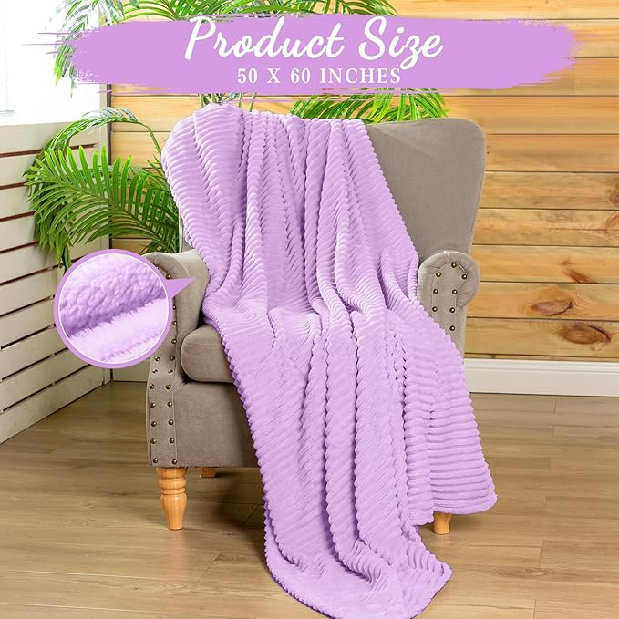 Buryeah 6 Pcs Flannel Throw Blanket Bulk 50 x 60 in Sleepover Blanket Outdoor - Image 2