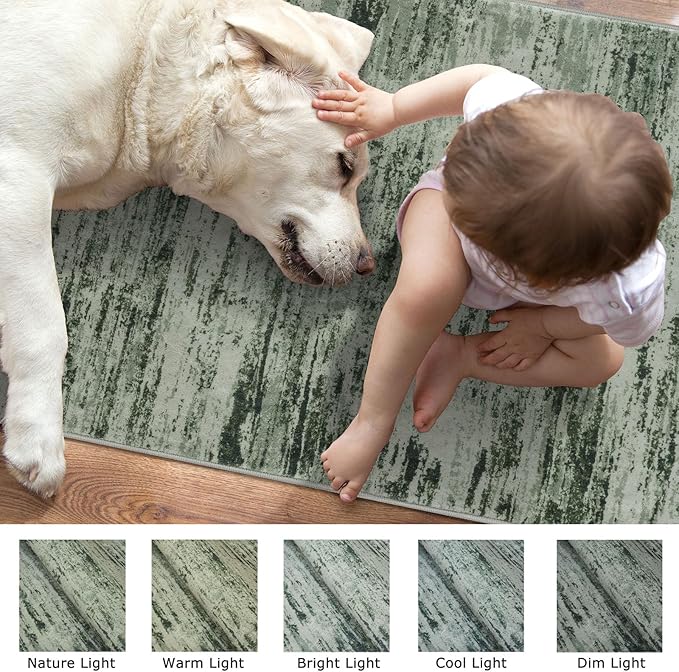 Lansny Modern Abstract Entryway Rug Indoor 2x3 Washable Rug Non-Slip Soft Small - Image 7