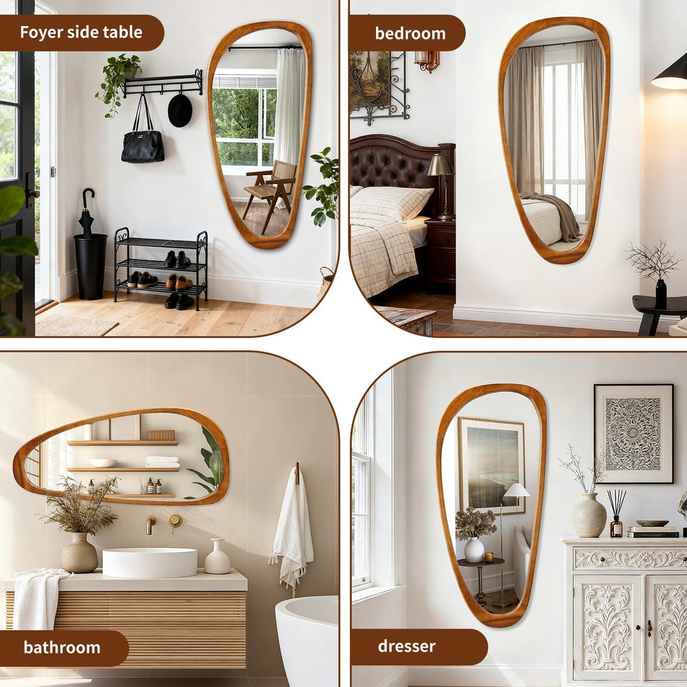 EOGOW Asymmetrical Mirror,48" x 22" Unique Irregular Mirror Wall-Mo...