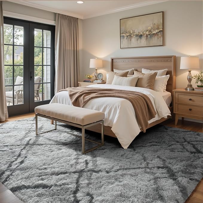 4x6 Ft Shag Rugs for Bedroom Living Room, Tie-Dyed Ultra Soft Fluffy Furry Area - Image 3