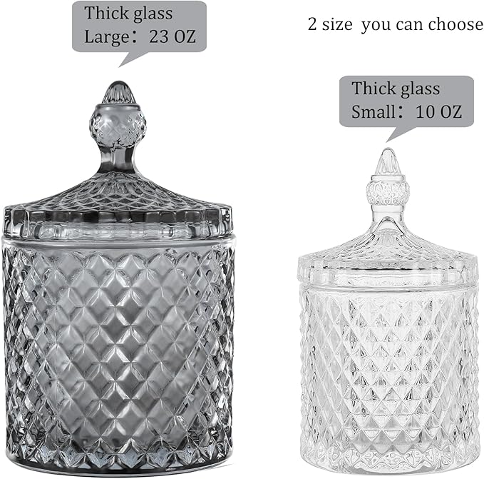 rejomiik 2 Pack Qtip Holder Glass Apothecary Jars - Image 3
