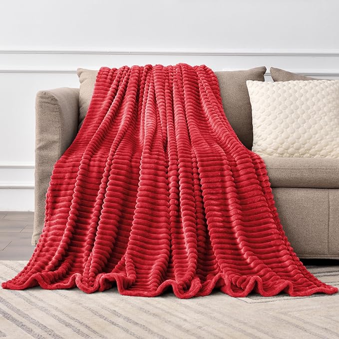 BEDELITE Fleece Blanket King Size – 3D Ribbed Jacquard Soft and Warm Decorative - Image 8