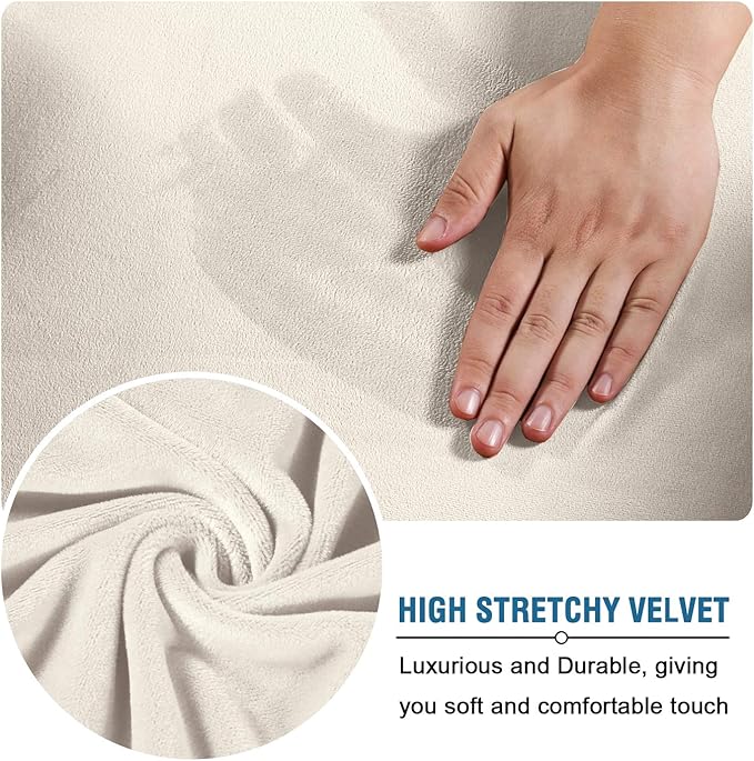 H.VERSAILTEX Wingback Chair Covers Velvet Plush Wing Chair Slipcover 1 Piece - Image 3
