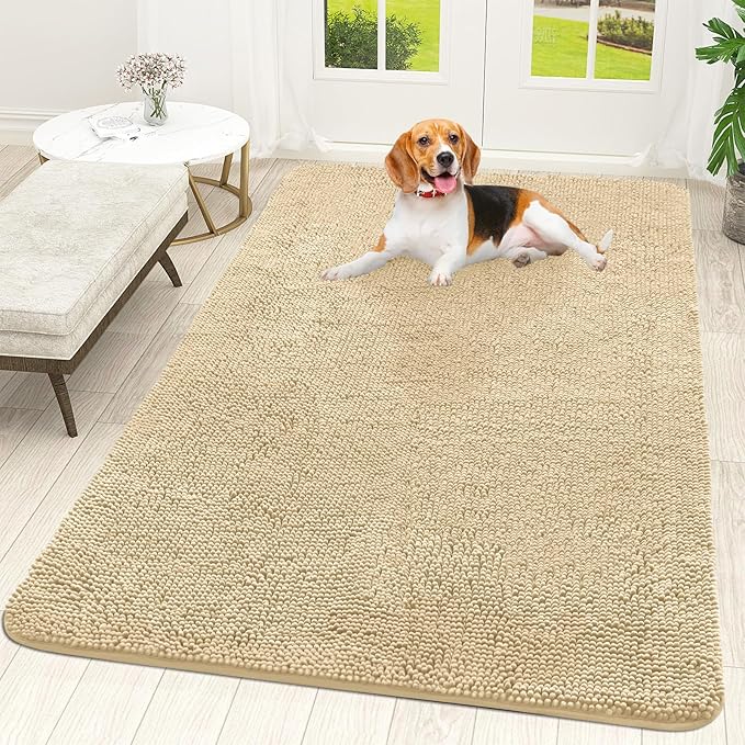 OLANLY Dog Door Mat for Muddy Paws 59x35, Absorbs Moisture and Dirt, Absorbent by OLANLY