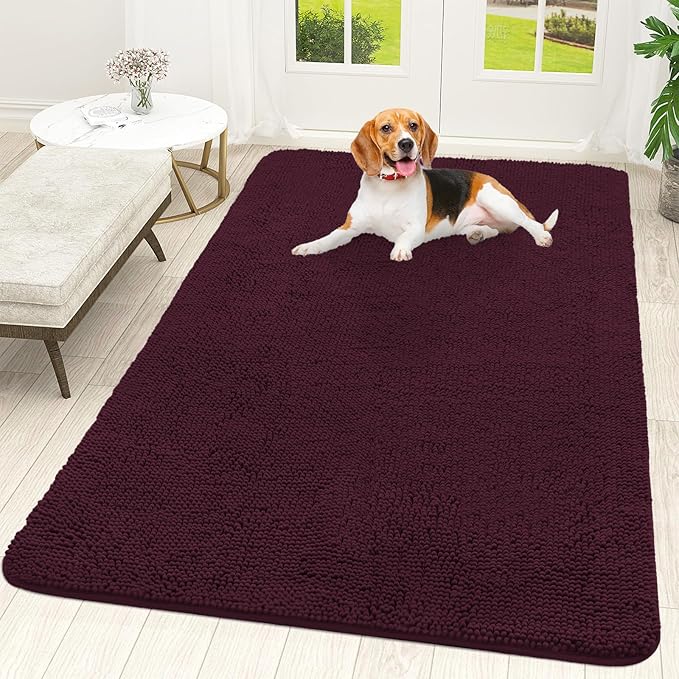 OLANLY Dog Door Mat for Muddy Paws 59x35, Absorbs Moisture and Dirt, Absorbent by OLANLY