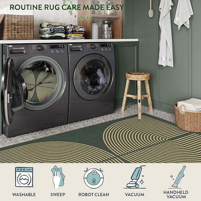Lahome Enfys Modern Rainbow Easy Jute Kitchen Runner, 2x8 Indoor Outdoor Runner - Image 5