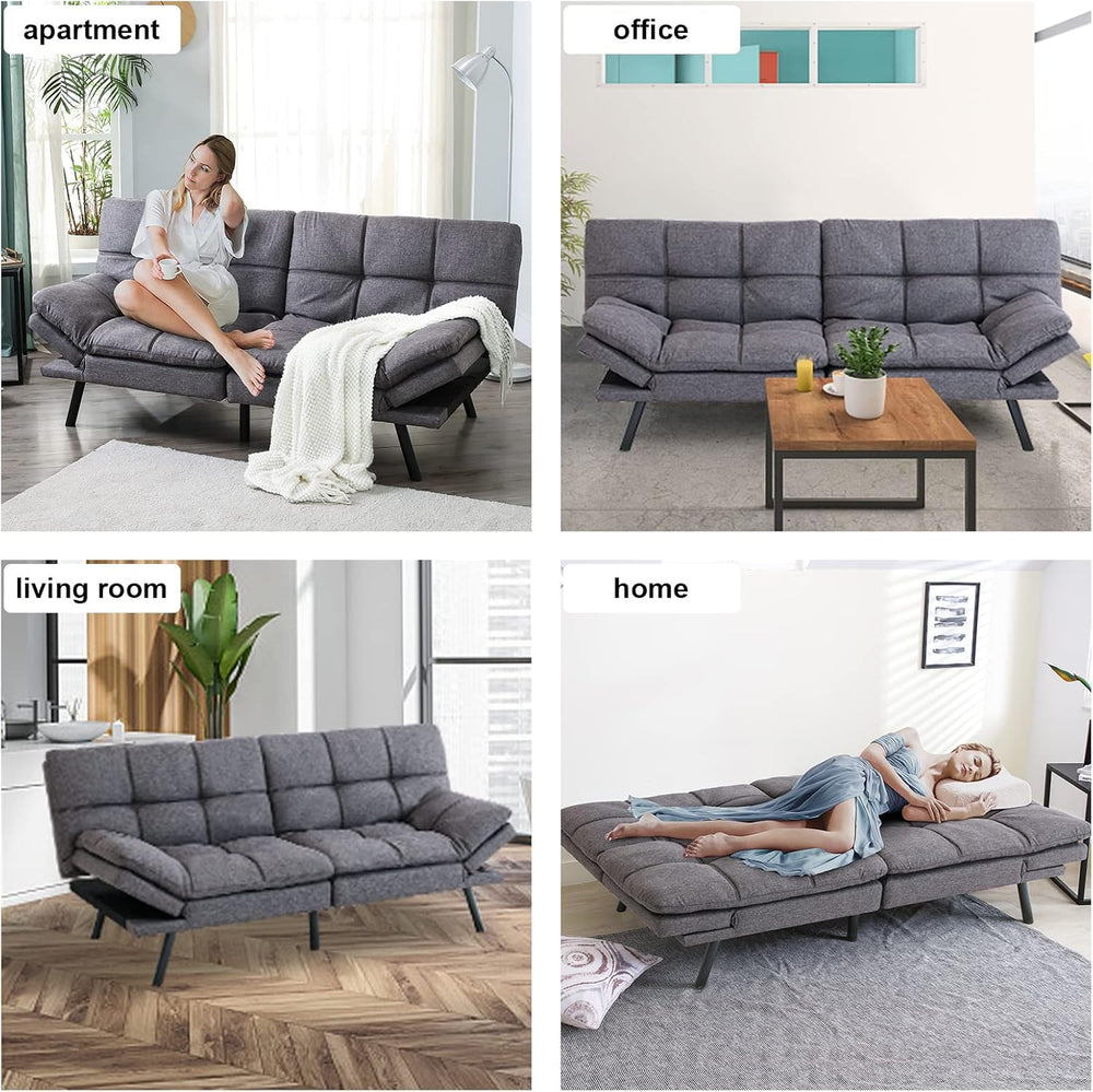 Maxspeed Futon Sofa Bed, Memory Foam Couch Convertible Loveseat, Sleeper Sofa...