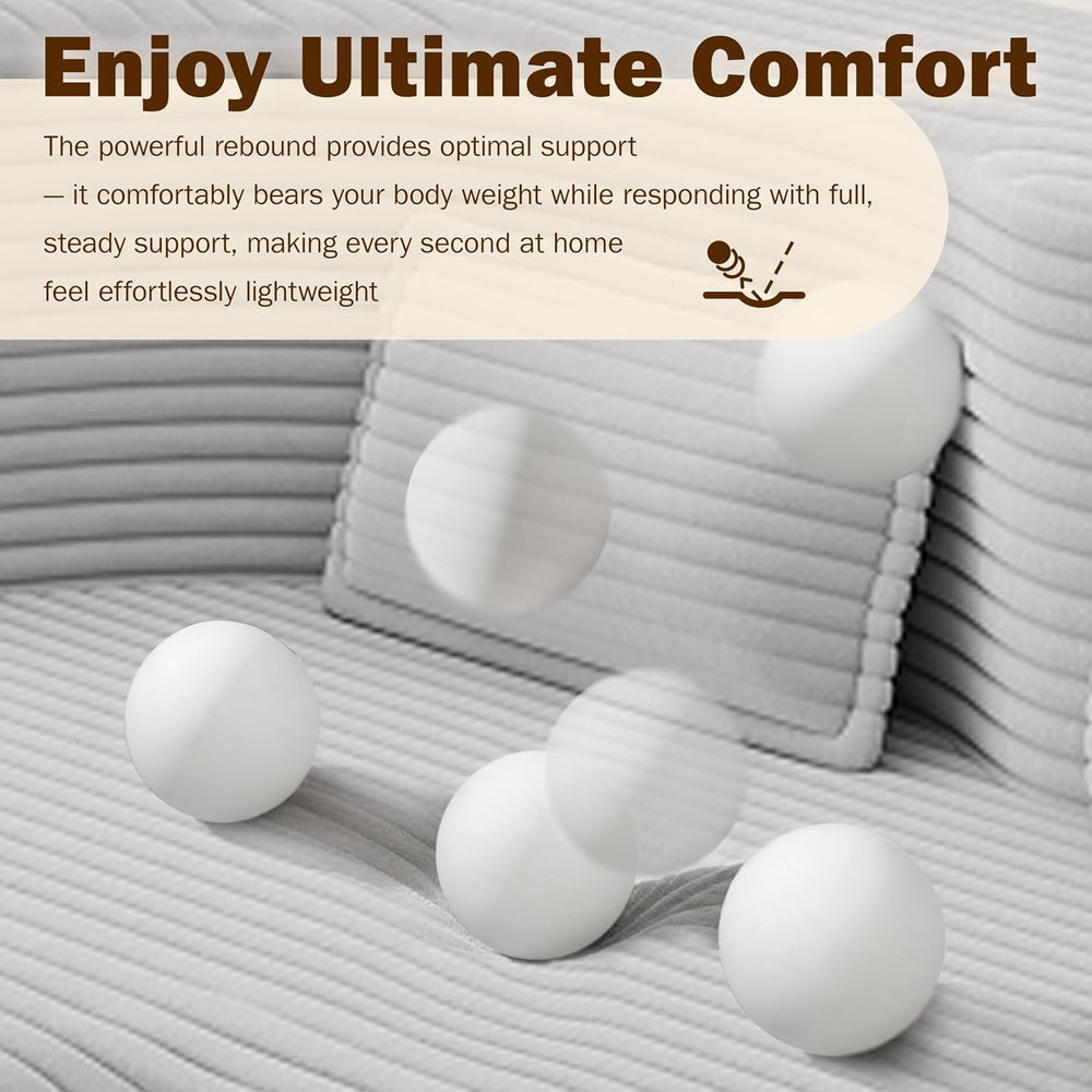 78" Folding Sofa Bed, Twin Size Futon Boneless Couch, Light Grey Corduroy