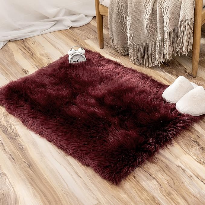 MIULEE Fluffy Rug Soft Shaggy Faux Fur Area Rug Luxury Plush Rectangle Carpet - Image 5