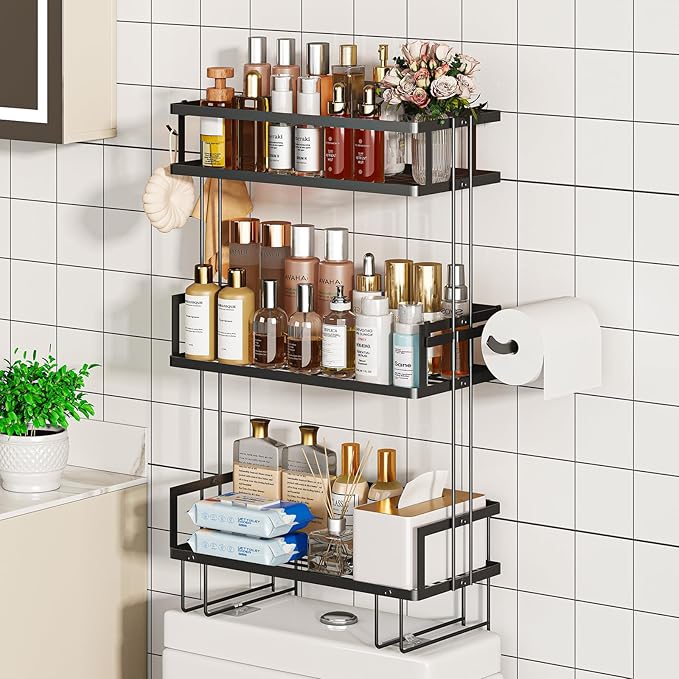 Godboat Bathroom Organizers and Storage, 3-Tier Wall Shelves, Over Toilet Rack by Godboat