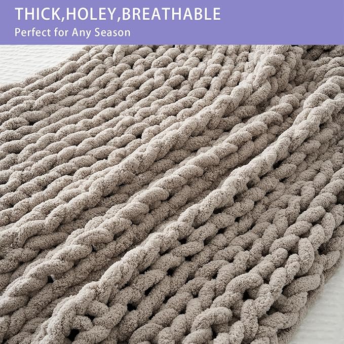 Bigacogo Chunky Knit Throw Blanket - Image 5