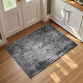 Entrance Rugs Indoor 2x3 Black Entry Rug Washable Abstract Black Small Area Rug by OmpaaHomeDecor