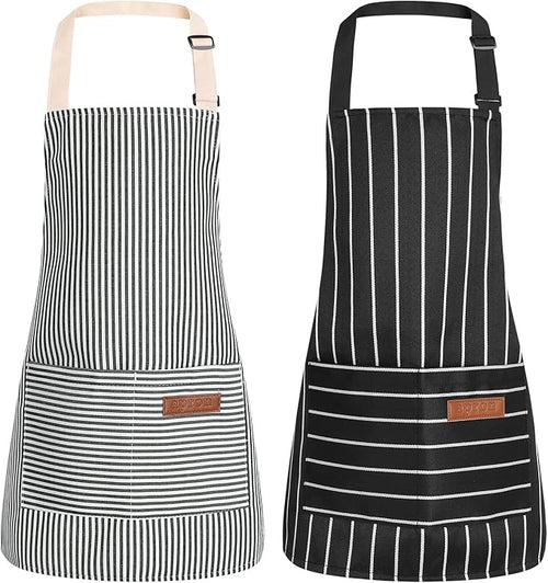 2 Pack Stripes Kids Apron, Kids Cooking Aprons by XLSXEXCL