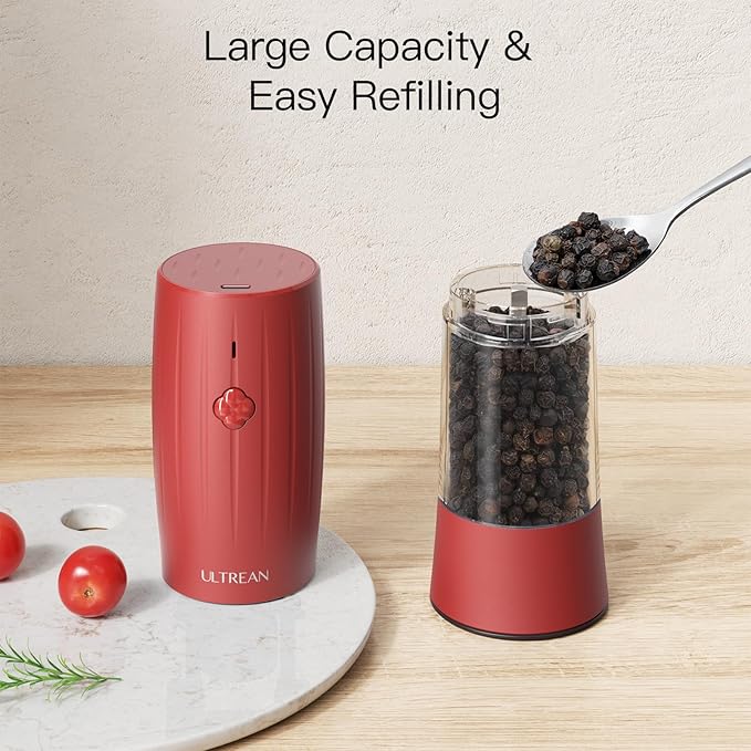 Ultrean Electric Salt and Pepper Grinder Set, USB-C Rechargeable, Salt and - Image 5