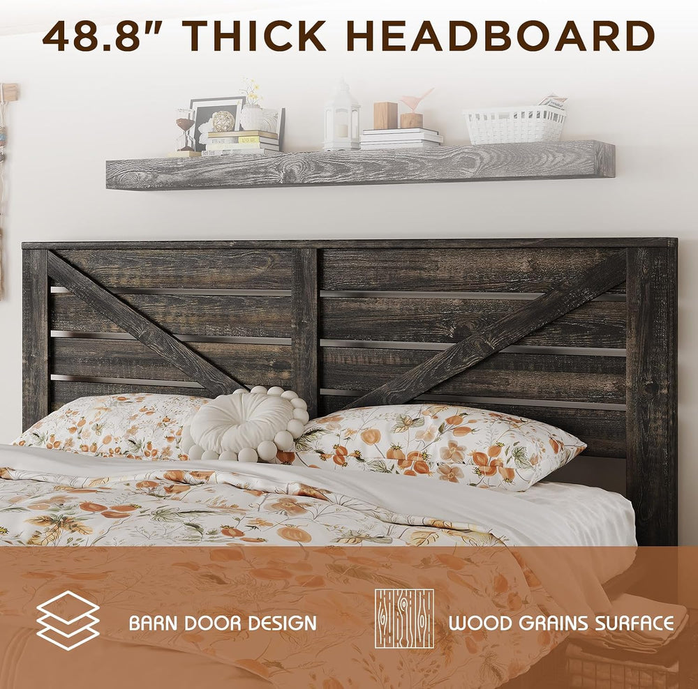 Queen Size Wooden Bed Frame with 4 Storage Drawers