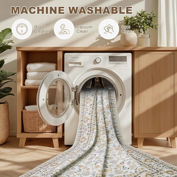 Area Rugs 10x14 Living Room Rug: Washable Rug Soft Vintage Boho Carpet Indoor - Image 6