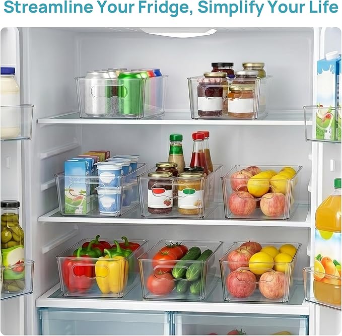 Vtopmart 6pcs Clear Organizers and Storage Bins, Plastic Storage Containers - Image 3