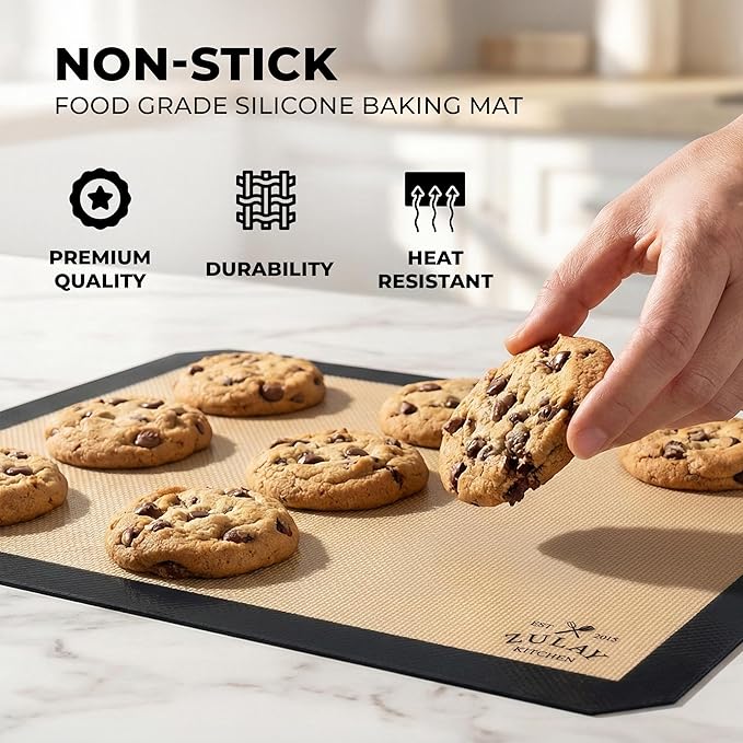 Zulay Kitchen Silicone Baking Mat Sheet Set - Image 4