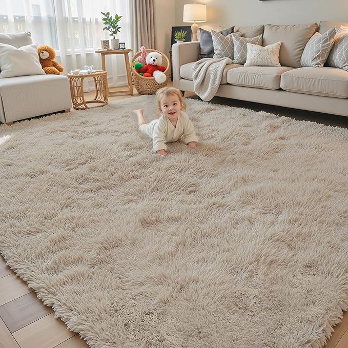 Rugs for Living Room 5x8, Alfombras para Salas Shag Large Plush Soft Area Rug by Junhejiamei