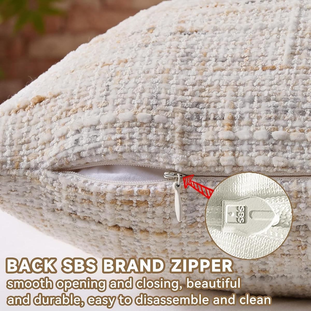 pack of 2 chenille textured throw pillow cover shown in use