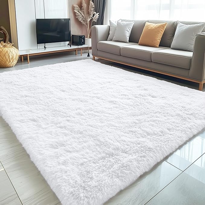 OLANLY 5x5 Area Rugs for Living Room Bedroom, Machine Washable Soft Fluffy by OLANLY
