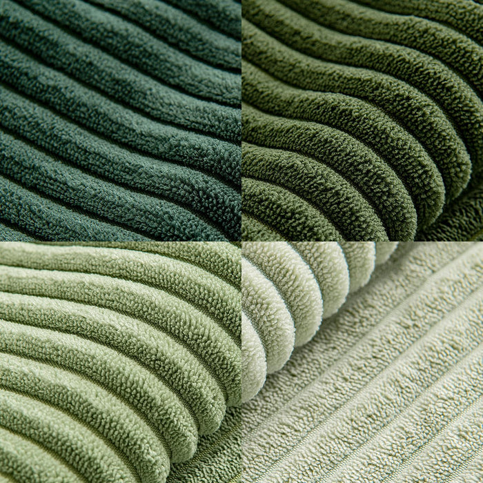 MIULEE Corduroy Sofa Cushion Covers Green Series 45 x 45 cm Set 4 Pieces Modern Soft Decorative Cushion Covers for Sofa Bedroom