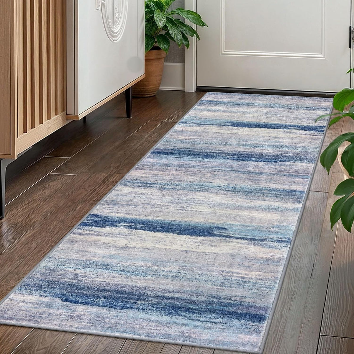 kozyfly modern abstract washable rug runner 2x5 hallway, main product view