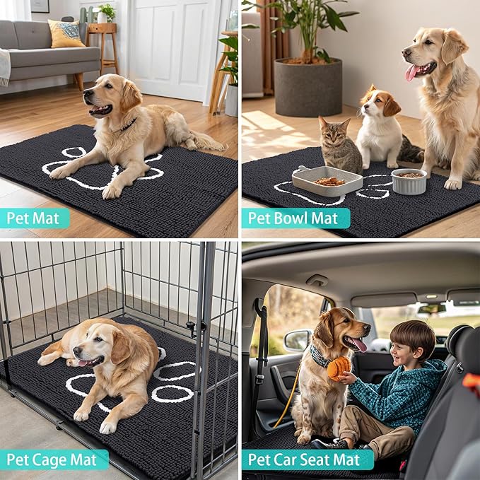 Smiry Dog Door Mat for Muddy Paws, Absorbent Dirt Trapper Non Slip Quick Dry - Image 7