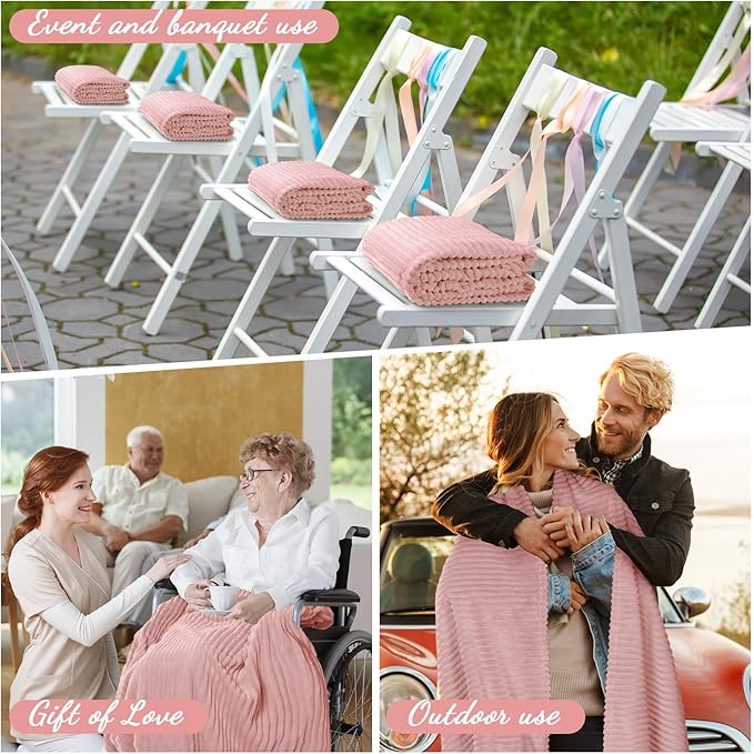 Buryeah 12 Pcs Flannel Throw Blanket Bulk 50 x 60 in Sleepover Blanket Outdoor - Image 4