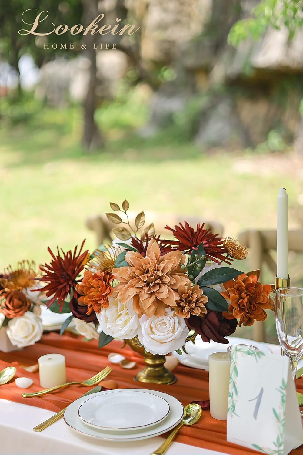 Lookein Artificial Flowers for DIY Wedding Decoration Bridal Bouquet Table Ce...
