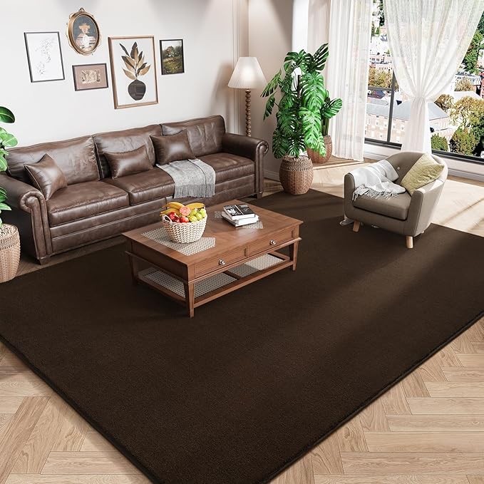 Amearea Large Modern Area Rugs for Bedroom Living Room, 5x8 Feet Brown by AmeareaDirect