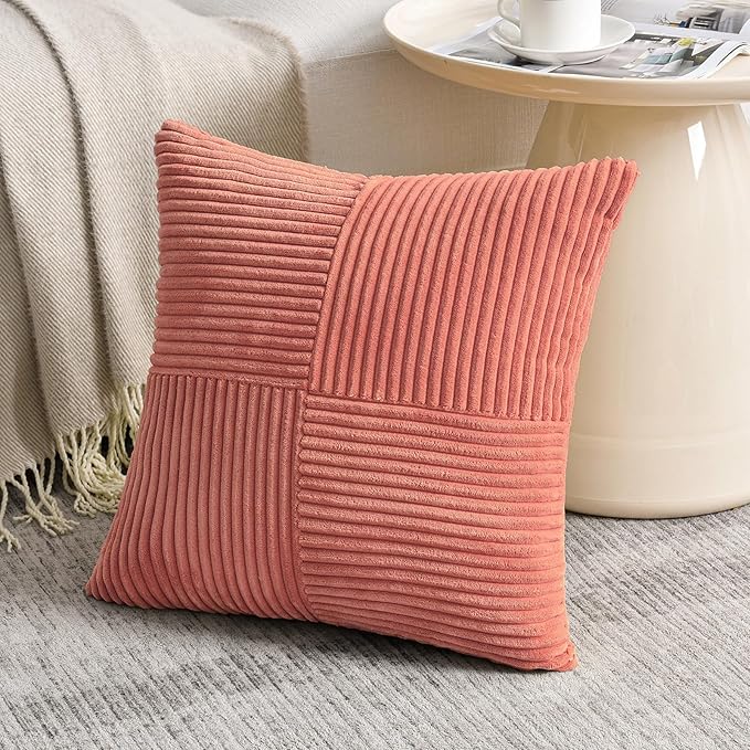 Fancy Homi 2 Packs Coral Big Decorative Throw Pillow Covers 24x24 Inch - Image 2