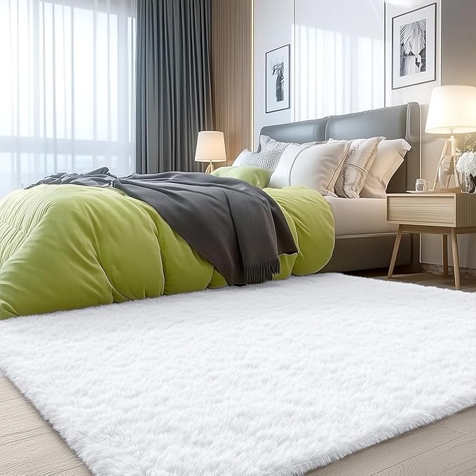 OLANLY 4x5 Machine Washable Accent Rug, Soft Fluffy Shaggy Area Rug - Image 9